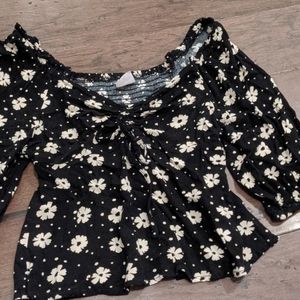 Black floral top